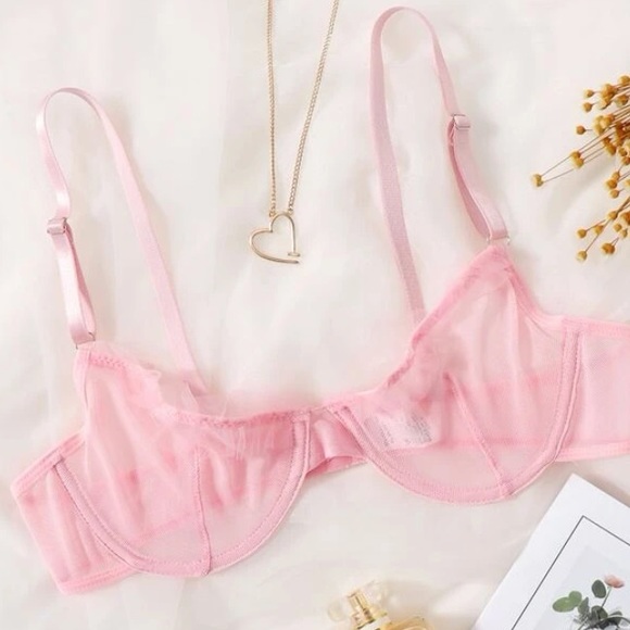 SHEIN Other - ❣️LAST ONE❣️NWT Pretty Pink Sheer Bra XL
